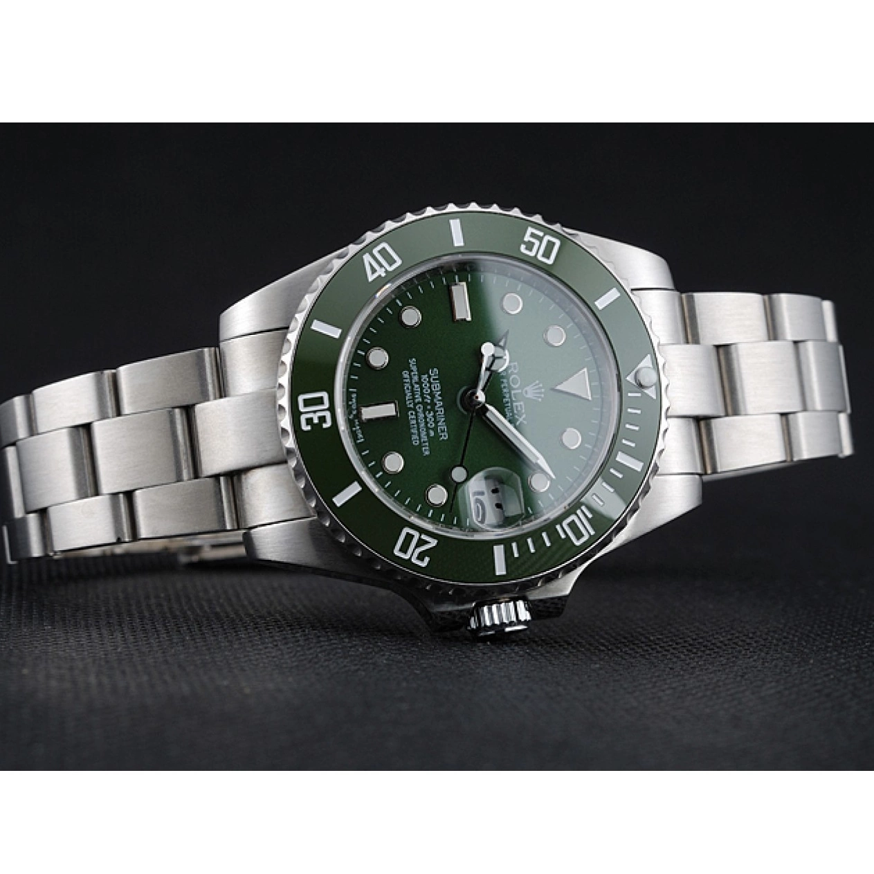 Aaa fake watches Submariner Steel Rolex Stainless Green 1454151 Bracelet Dial 0731